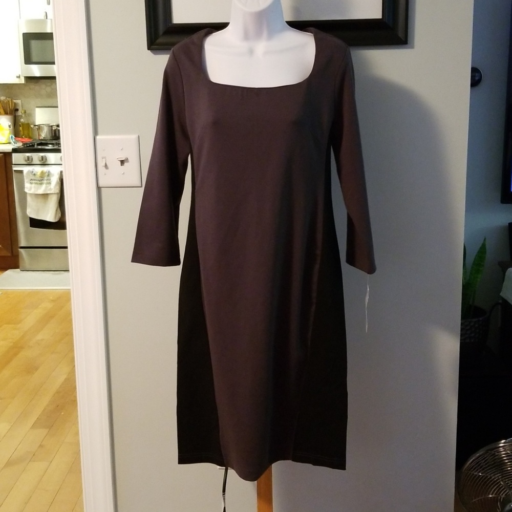 NWT Liz Lange Two Tone Gray/Black 3/4 Sleeve Dress